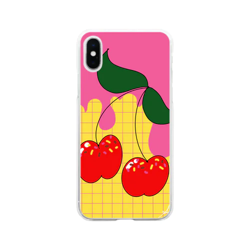 アメリカンチェリー Soft Clear Smartphone Case