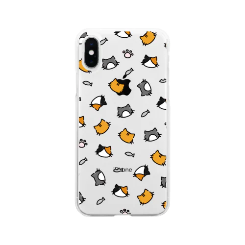 ねこがいっぱい Soft Clear Smartphone Case