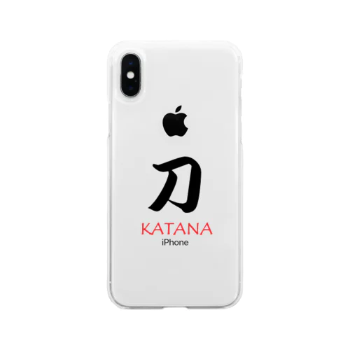 刀　かたな　侍　チャンバラ Soft Clear Smartphone Case