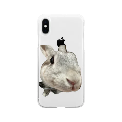 ふてくされうさぎの善 Soft Clear Smartphone Case