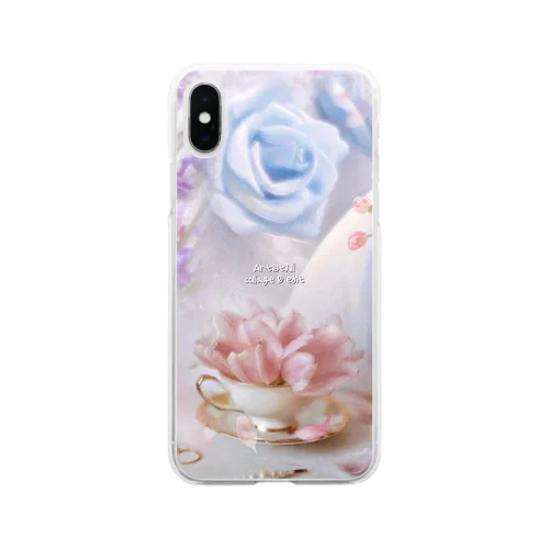 上品な花々 Soft Clear Smartphone Case