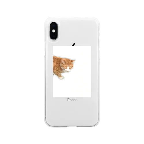 ひょっこり猫 Soft Clear Smartphone Case