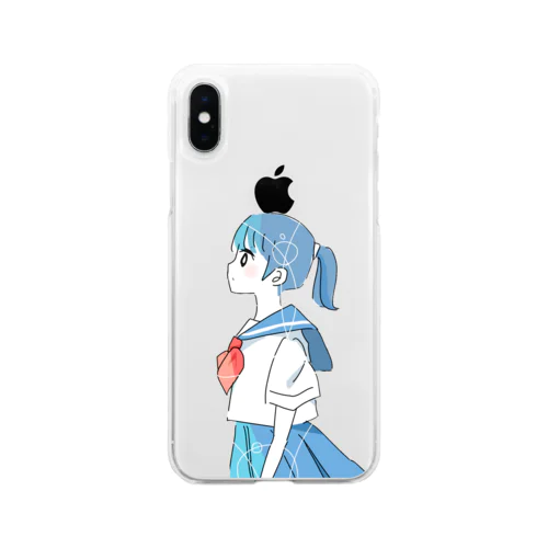 ポニテちゃん　セーラー服 Soft Clear Smartphone Case