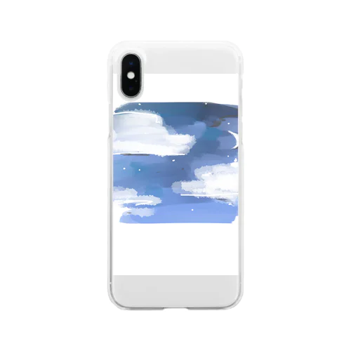 夜空　ふわふわ Soft Clear Smartphone Case