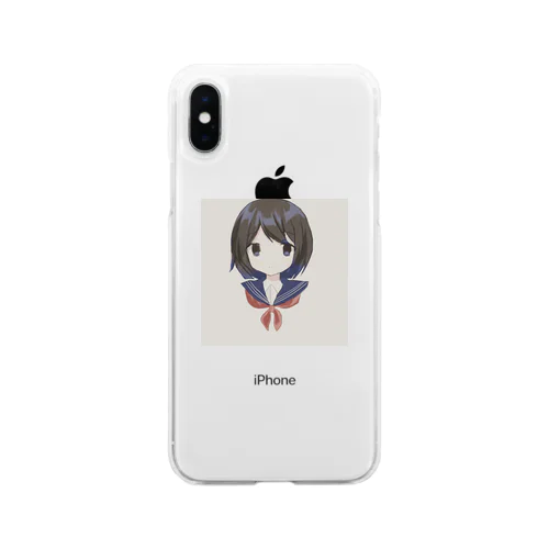 物憂げセーラー服ちゃん Soft Clear Smartphone Case