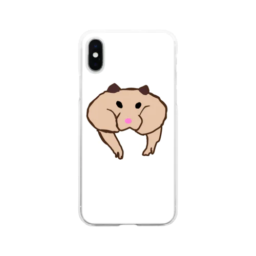 ほっぺパンパンハムスター Soft Clear Smartphone Case