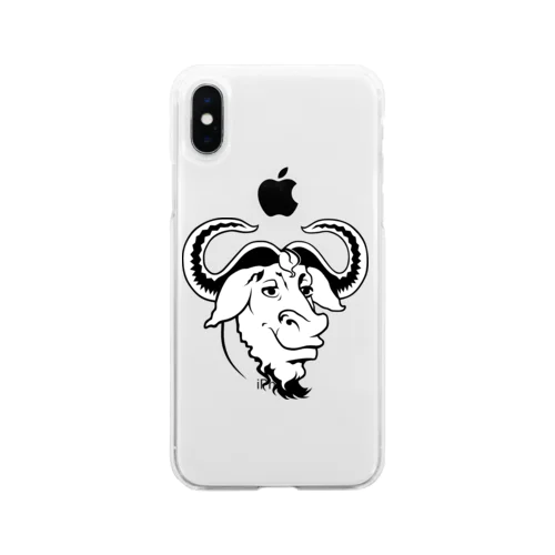 GNU の頭 Soft Clear Smartphone Case