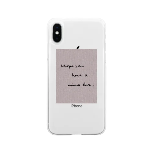 洋書風 message Soft Clear Smartphone Case