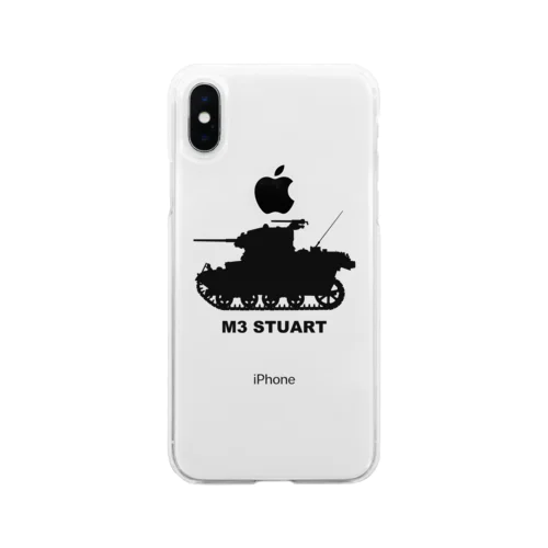 M3軽戦車スチュアート（黒） Soft Clear Smartphone Case