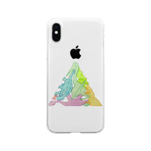 白亜紀の恐竜達 Soft Clear Smartphone Case