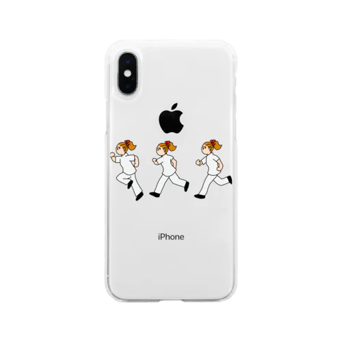 医療系女子走る Soft Clear Smartphone Case