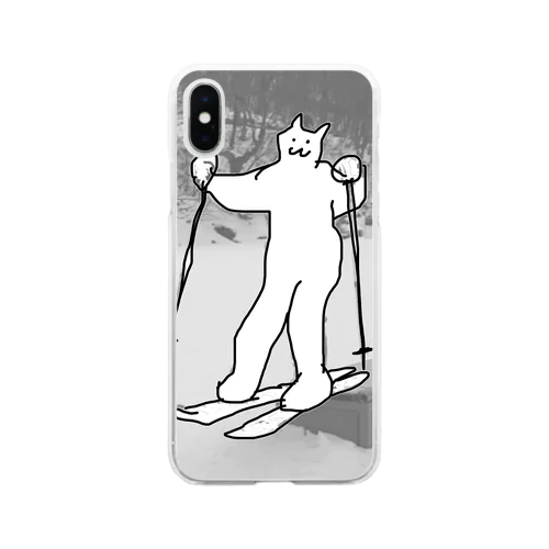 スキーするねこちゃん Soft Clear Smartphone Case