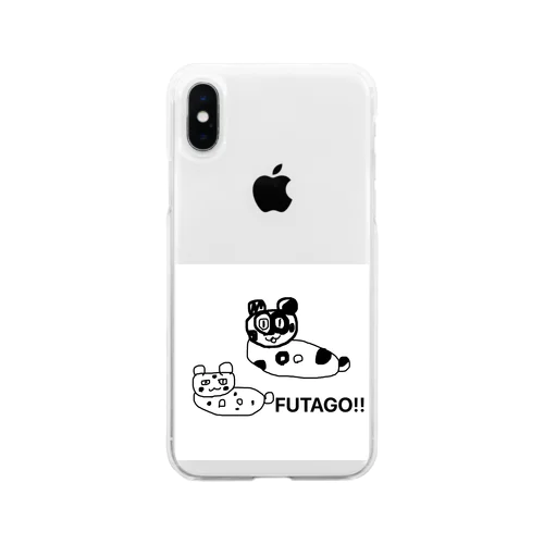 仲良し双子パンダ Soft Clear Smartphone Case