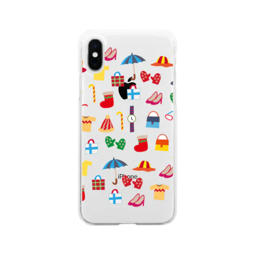 北欧風イラスト　装身具 Soft Clear Smartphone Case