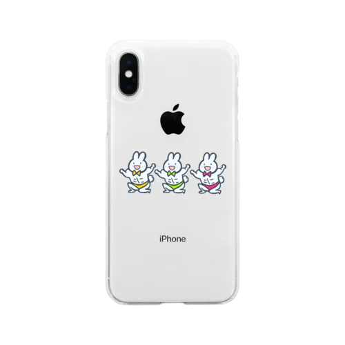 ムキムキうさぎーず Soft Clear Smartphone Case