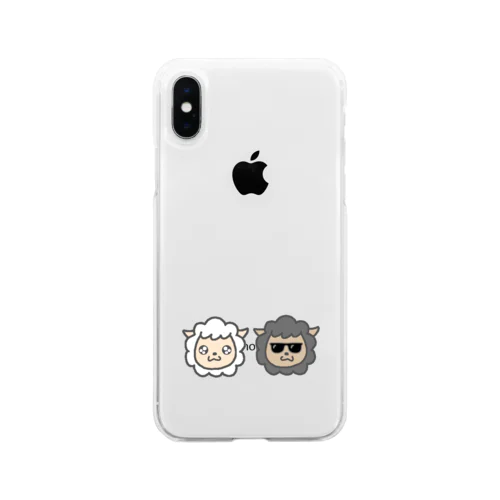 白ヒツジと黒ヒツジ Soft Clear Smartphone Case