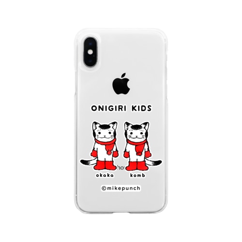 おにぎりキッズ・冬 Soft Clear Smartphone Case