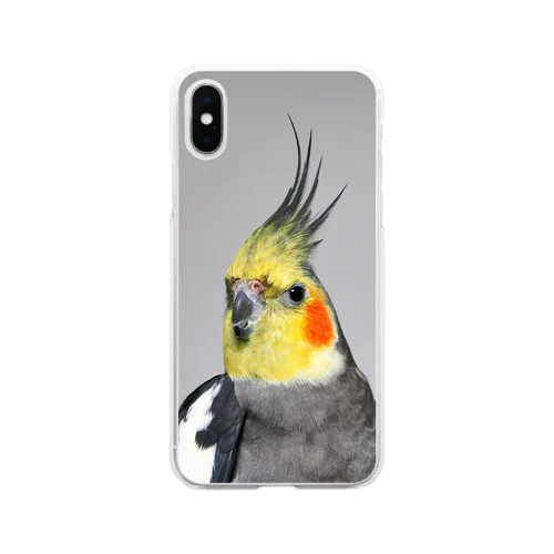 オカメインコのスマホケース ソフトクリアスマホケース