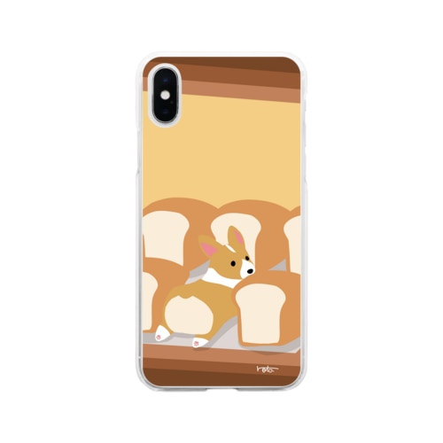 コーギー×食パン Soft Clear Smartphone Case