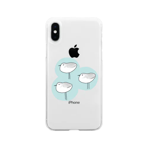 ミユビシギ（青） Soft Clear Smartphone Case