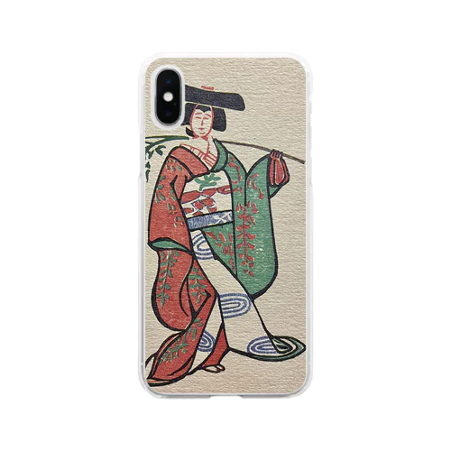 藤娘木版画ART Soft Clear Smartphone Case