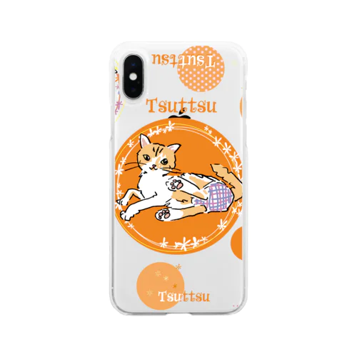 猫のつっつ　茶トラ Soft Clear Smartphone Case