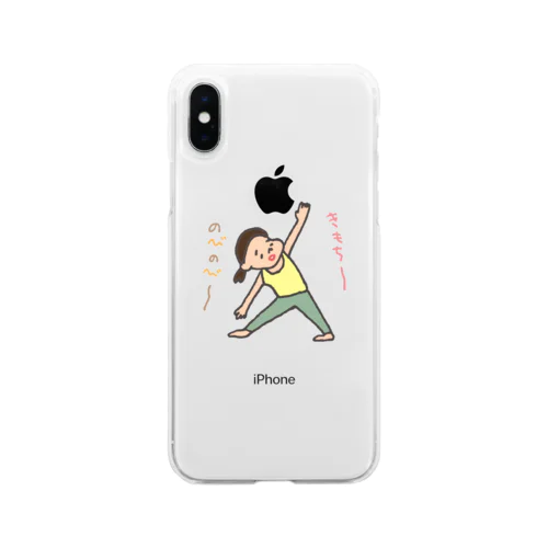 ゆるりヨガ　トリコナーサナ Soft Clear Smartphone Case