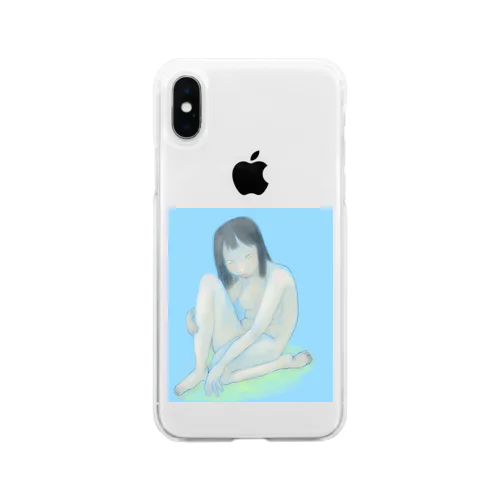 水色の女の子 Soft Clear Smartphone Case