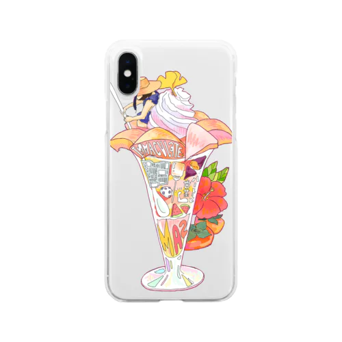 ピーチパフェ Soft Clear Smartphone Case