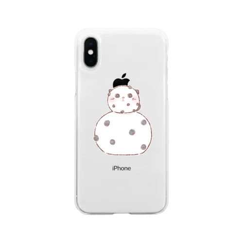 はにかみ豆ニャン Soft Clear Smartphone Case