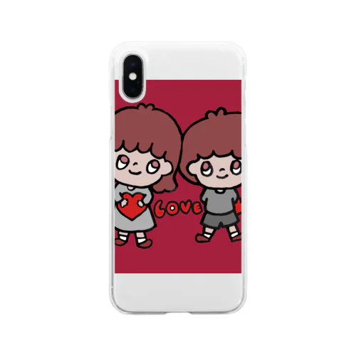 女の子男の子 Soft Clear Smartphone Case