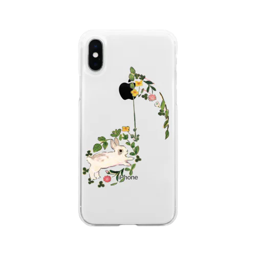 ルンルンうさぎ Soft Clear Smartphone Case