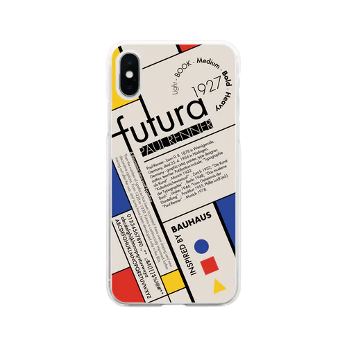 futura typography design Soft Clear Smartphone Case