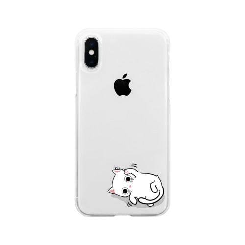 ねこと寝転ぶ Soft Clear Smartphone Case