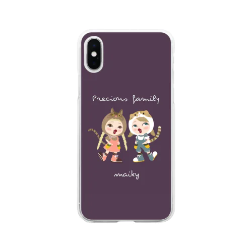 I love cat大切なファミリー Soft Clear Smartphone Case