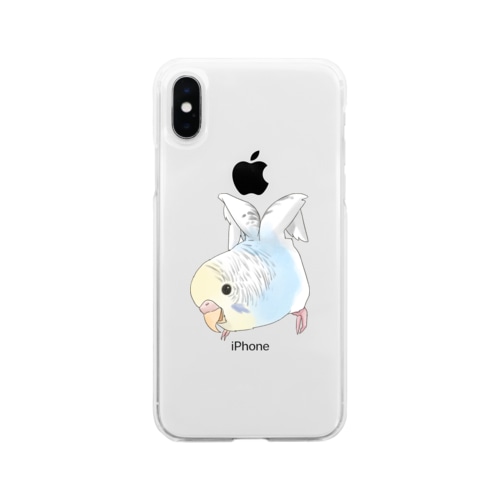 ご機嫌羽セキセイインコちゃん【まめるりはことり】 Soft Clear Smartphone Case