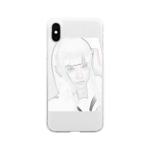 女子高生ホワイト Soft Clear Smartphone Case