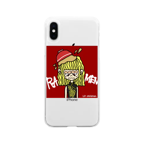 ラーメンぶっかかったgirl. Soft Clear Smartphone Case