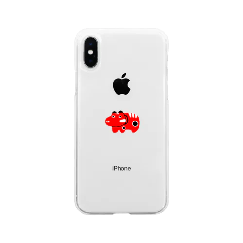 福島の赤いあいつ 赤べこ Soft Clear Smartphone Case
