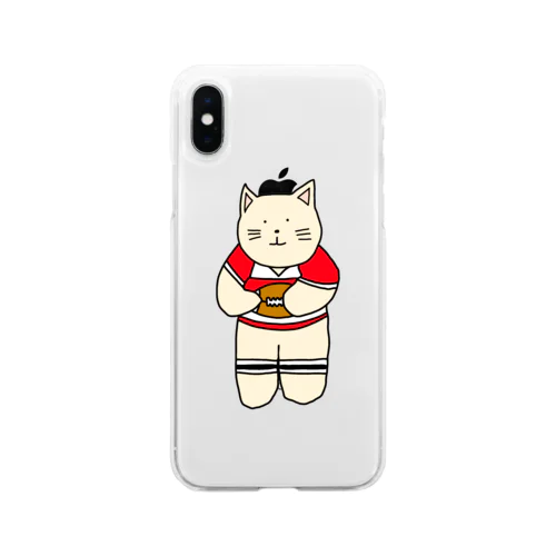 ラグビーねこ Soft Clear Smartphone Case