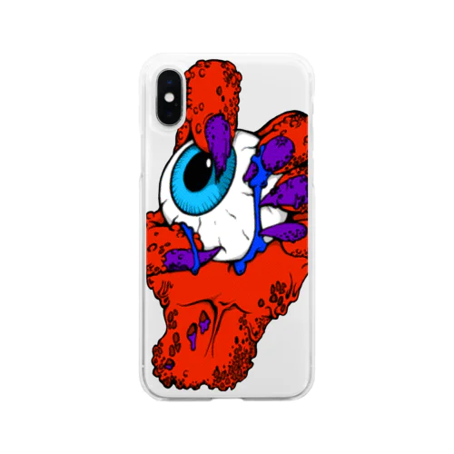 monsterhand_red Soft Clear Smartphone Case