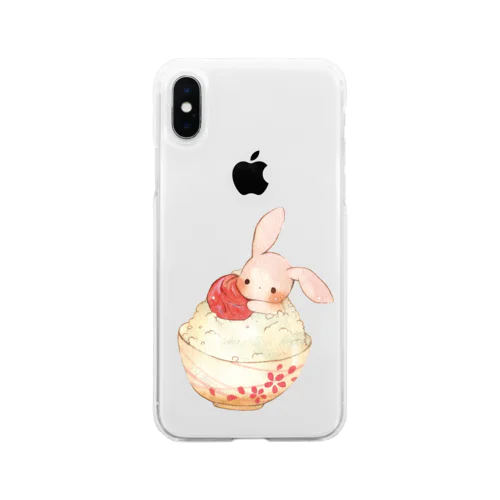 梅干しごはん×うさぎ Soft Clear Smartphone Case