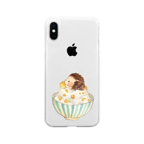 くりごはん×はりねずみ Soft Clear Smartphone Case