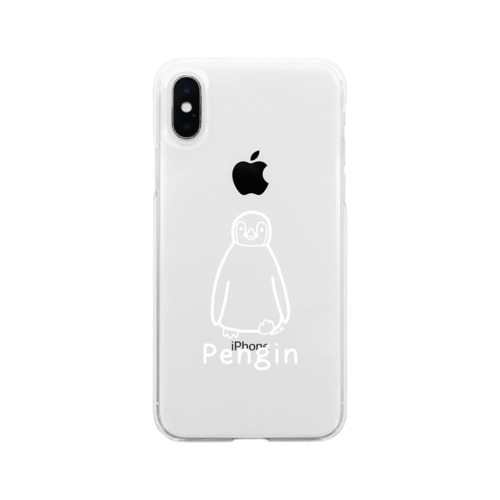 Pengin (ペンギン) 白デザイン Soft Clear Smartphone Case
