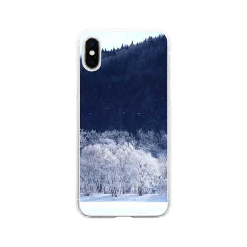北海道の雪景色 Soft Clear Smartphone Case
