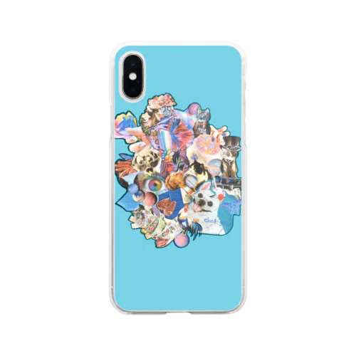 コラージュ諭吉くん Soft Clear Smartphone Case