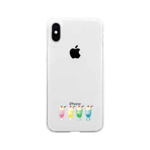 4色クリームソーダ Soft Clear Smartphone Case