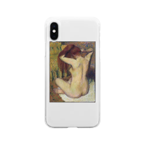 エドガー・ドガ 　/　彼女の髪をとかす女性　Woman Combing Her Hair ca. 1888–90 Soft Clear Smartphone Case