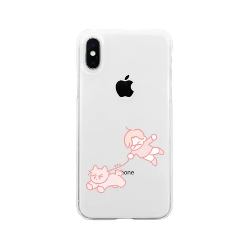 わんぱく良くんと飼い主 Soft Clear Smartphone Case