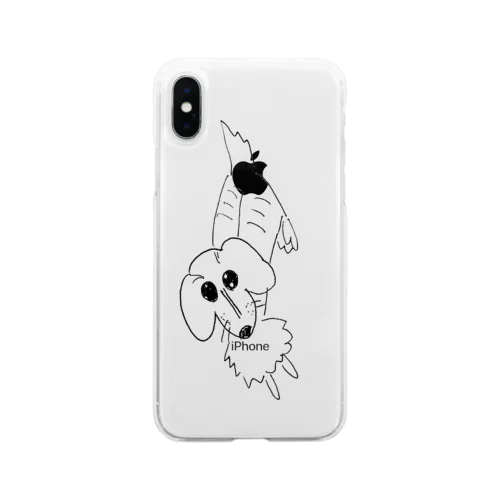 まろん画伯 自画像 Soft Clear Smartphone Case